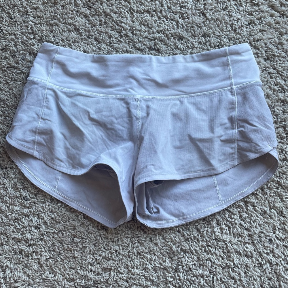 White lululemon shorts 2.5”